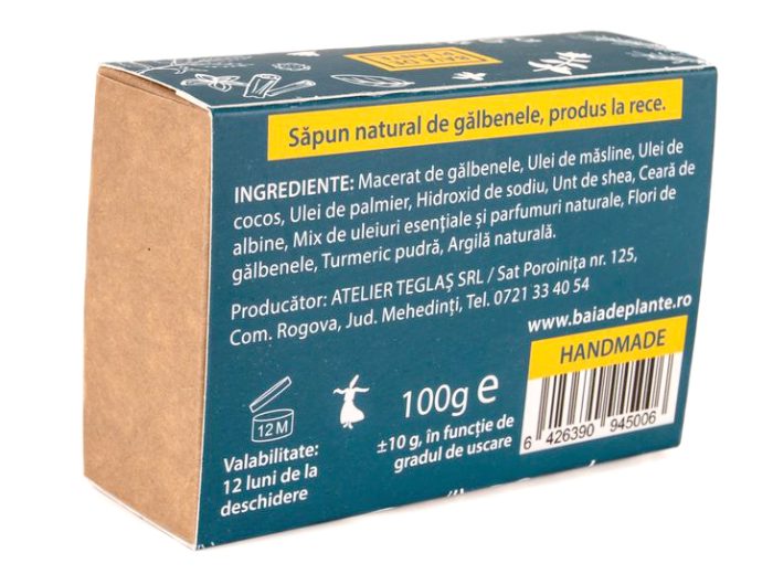 Sapun Baia de plante - Galbenele - spate cutie Ingrediente